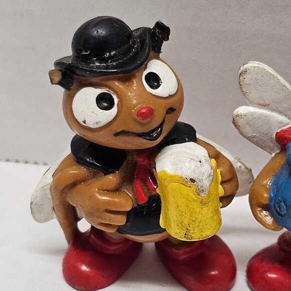 Rare Vintage 70s 4 Lot BULLY Vintage Figures Bee Bienchen The Beehive PVC 2" - Picture 6 of 15